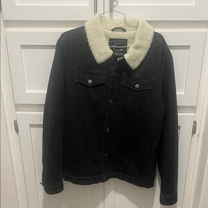 Black Jacket with Cream Sherpa Collar
